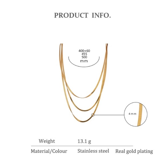 💛Gold plated layer snake necklace - Picture 3 of 5